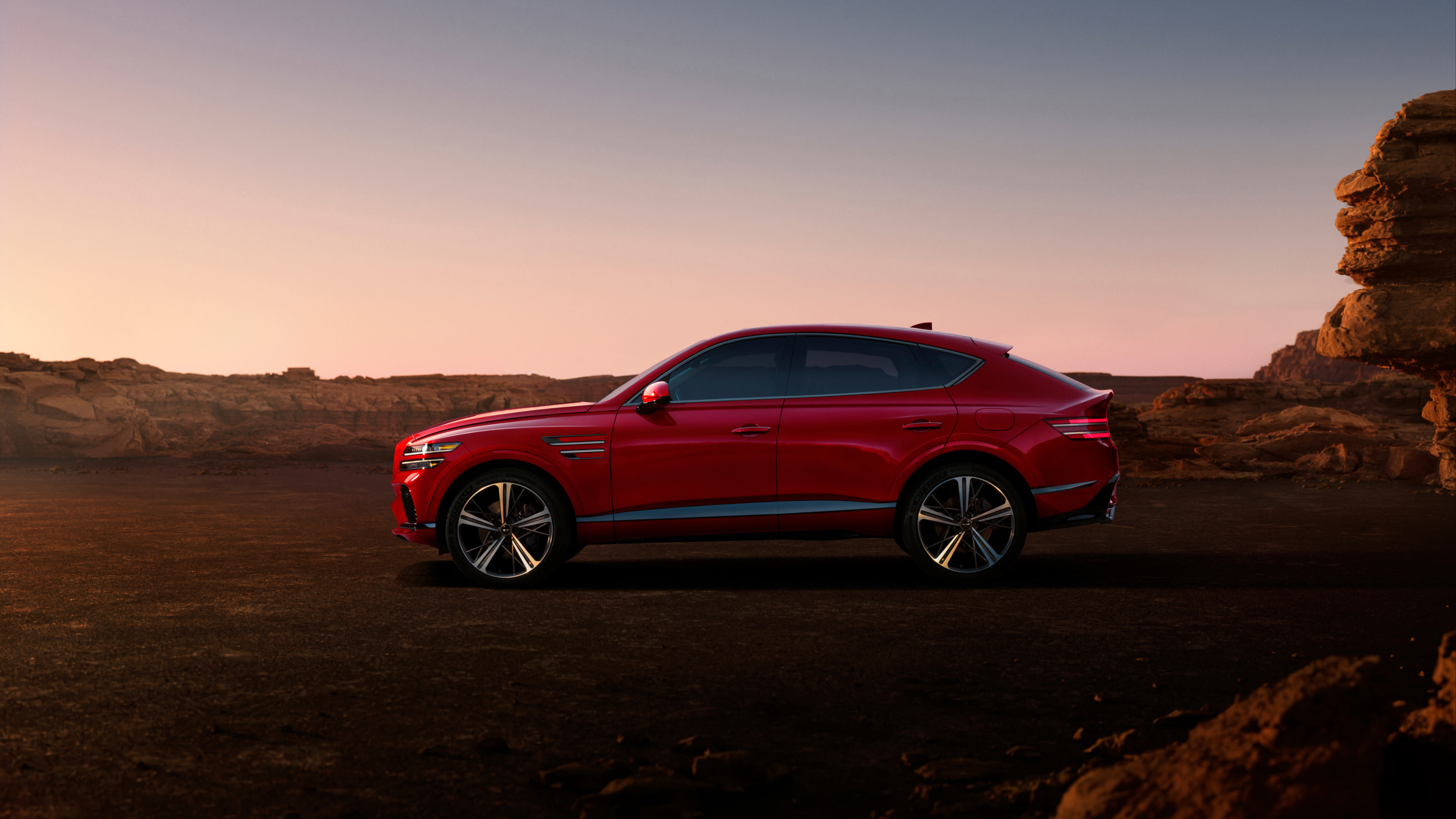 The side of Mauna Red GV80 Coupe.