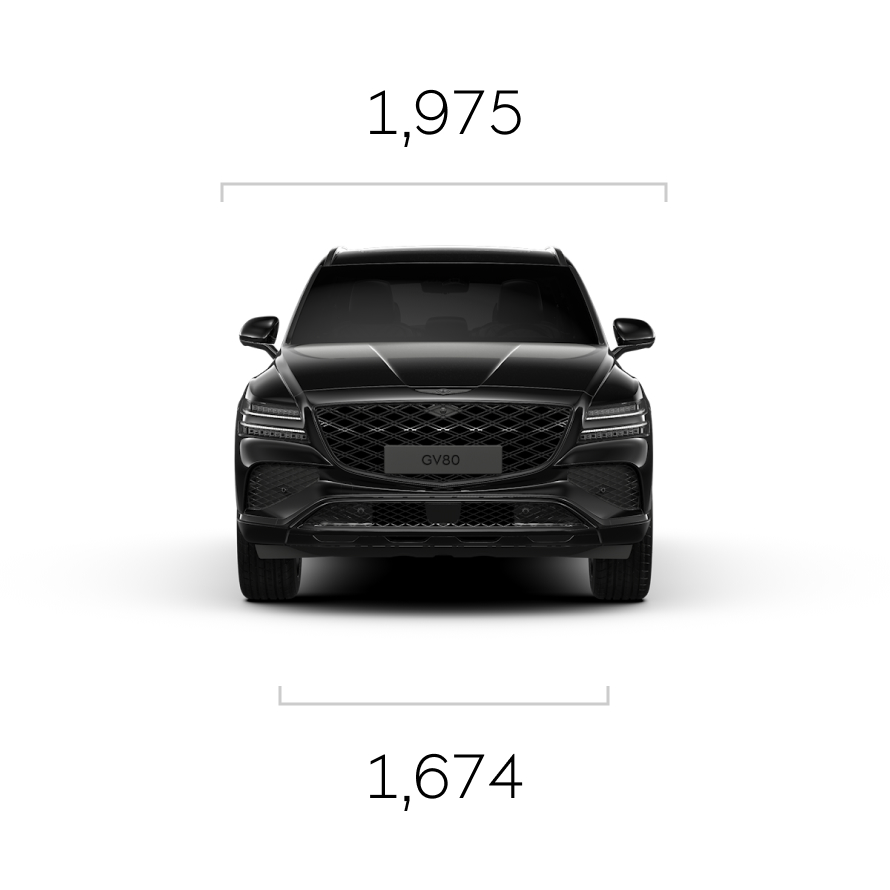 Front, side, and rear of Vik Black GV80 Black.