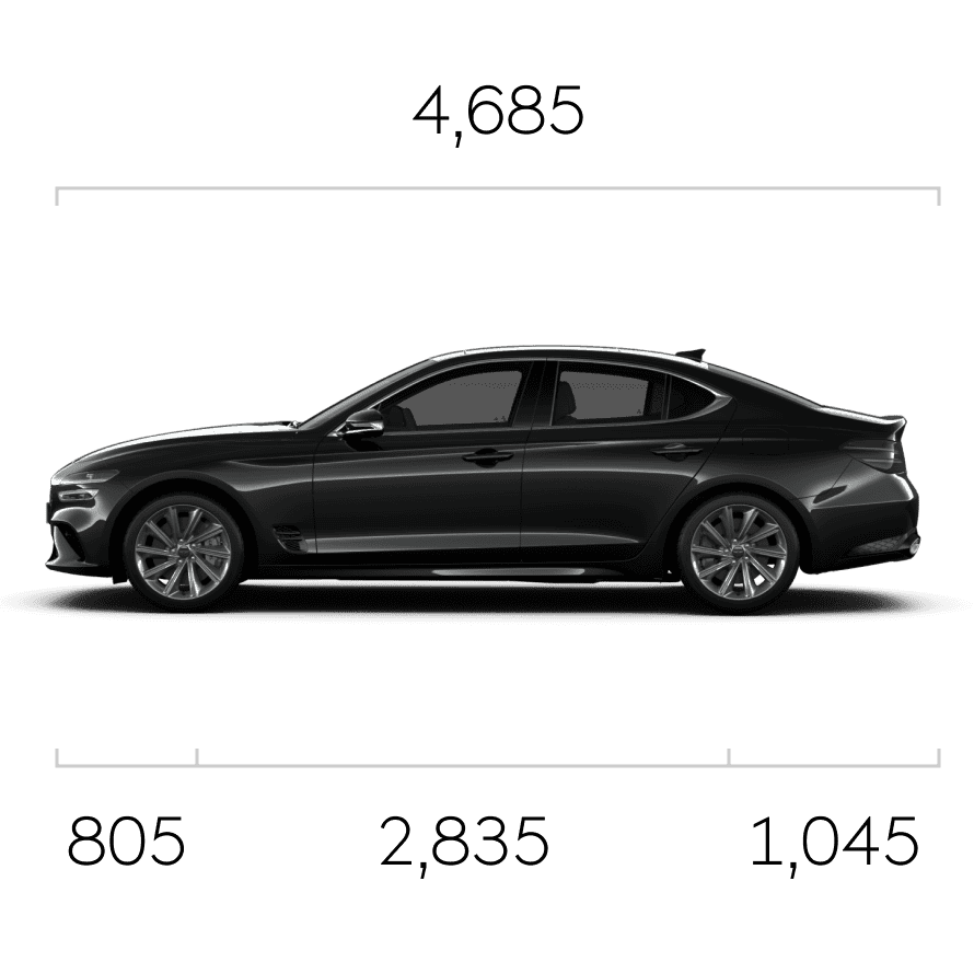 The front, side, and rear of Vik Black G70 are shown in that order.