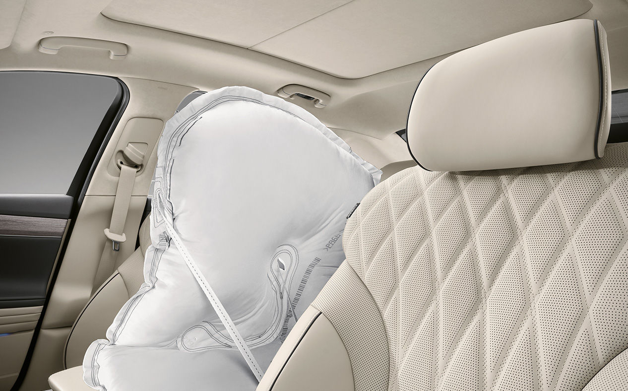 An airbag located next to the driver's seat.