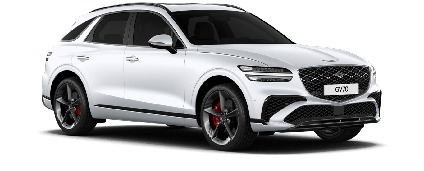 GV70 sport model in Matte Mattehorn White color.