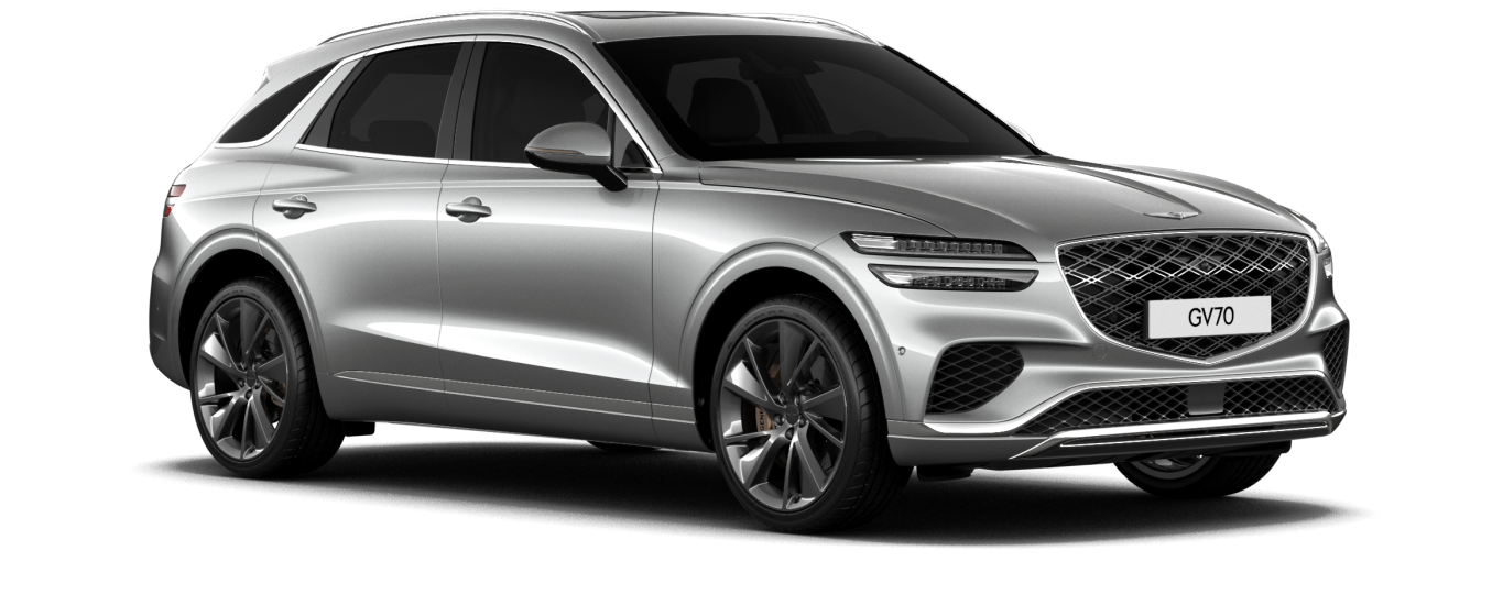 GV70 standard model in Glossy Seville Silver color.
