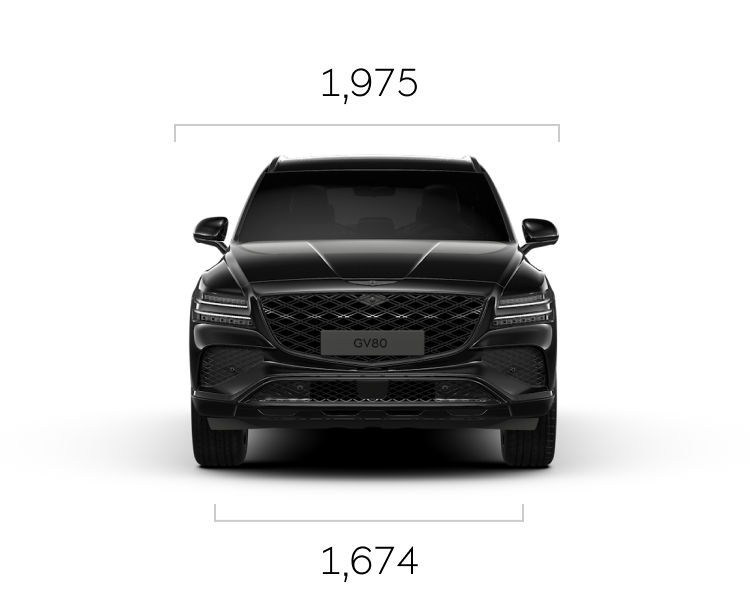 Front, side, and rear of Vik Black GV80 Black.
