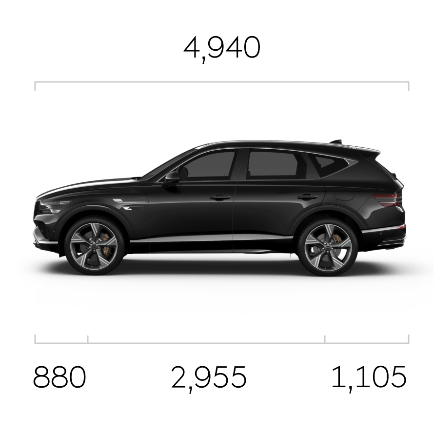 Front, side, and rear of Vik Black GV80.