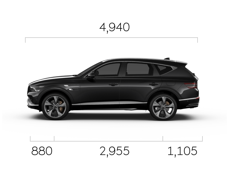 Front, side, and rear of Vik Black GV80.